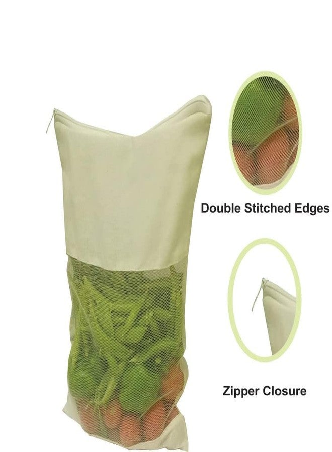 VYNTRIX Pack of 12 Organic Cotton Reusable Produce Bags with Zipper - Washable Mesh and Muslin Grocery Storage Bags - Image 5